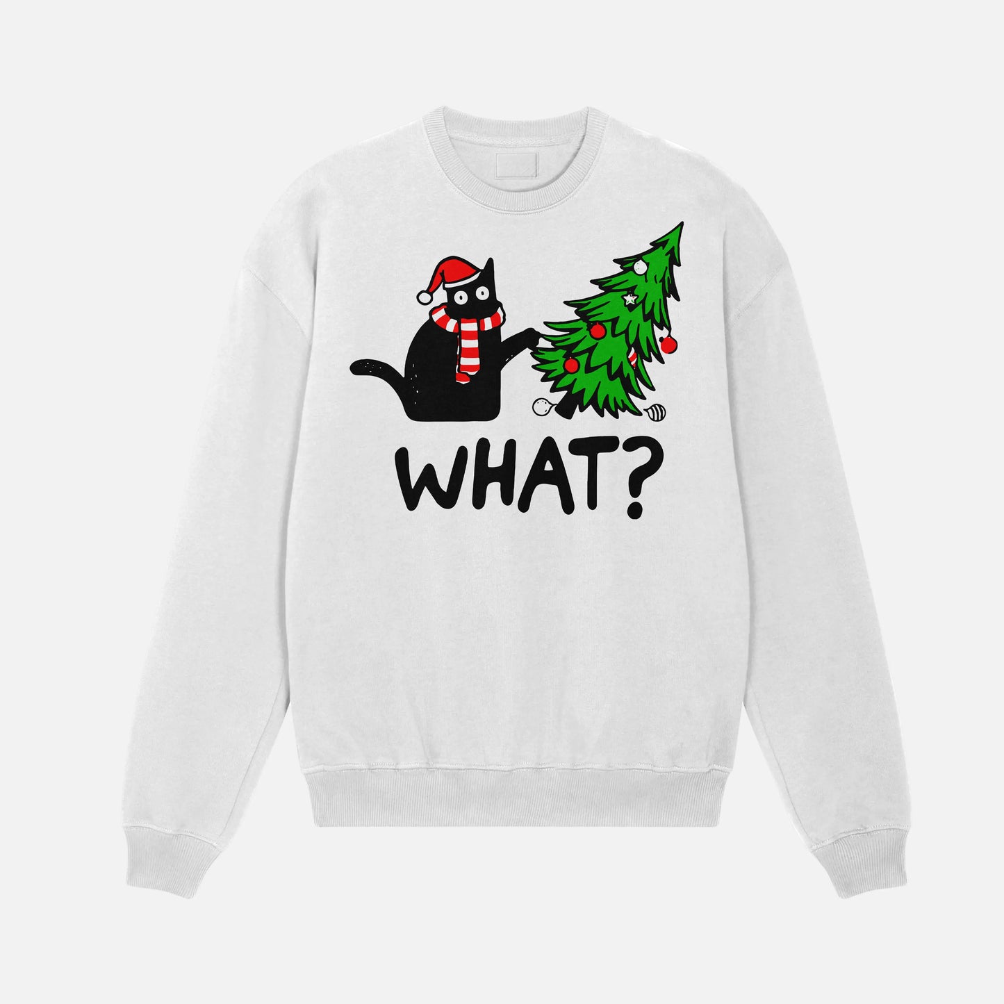 Christmas Black Cat What Sweatshirt